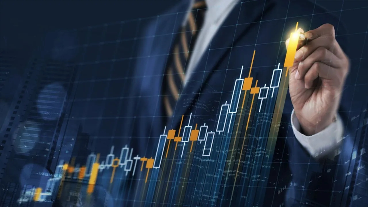 Crecimiento financiero representado con bolsa de dinero